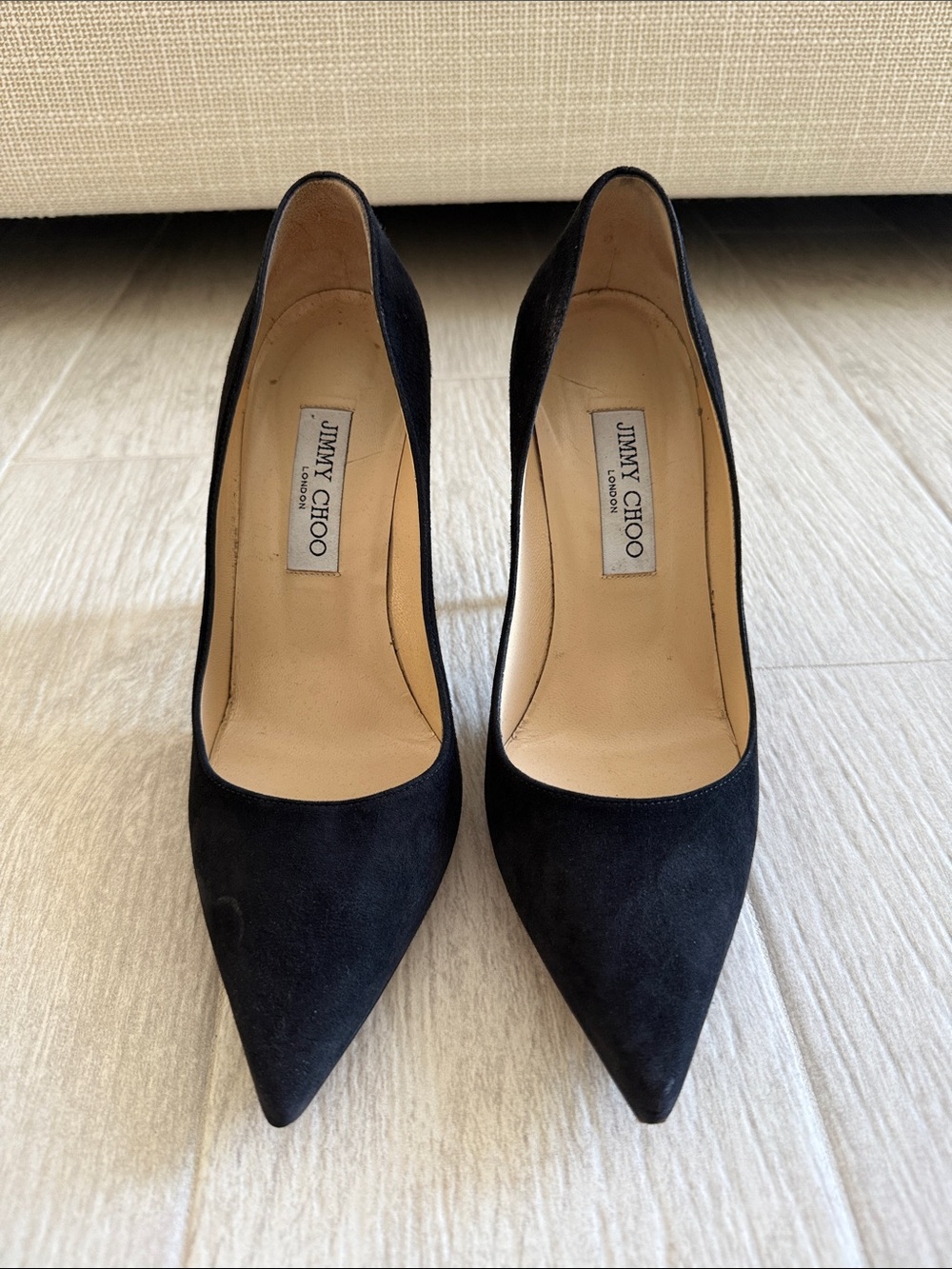 Jimmy Choo Black Suede Pointed Pumps